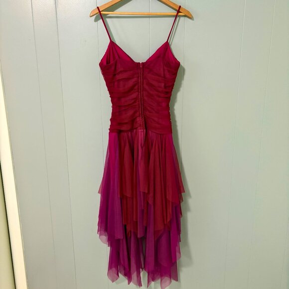 Water Signs Maroon Purple Y2K Handkerchief Hem Tulle Dress Sz M Fairy Whimsigoth - Picture 10 of 14